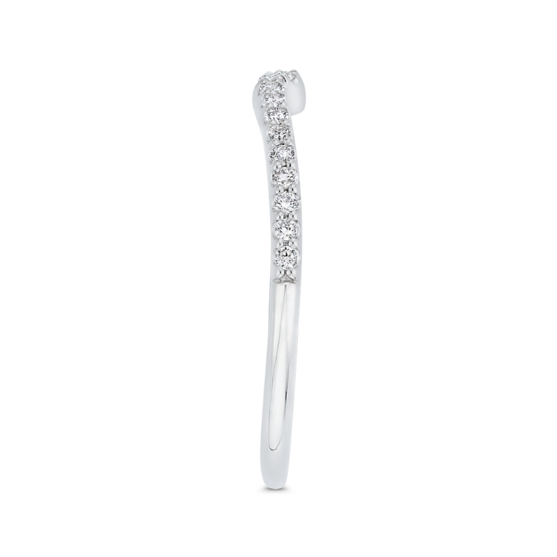 Round Diamond Half-Eternity Wedding Band in 14K White Gold