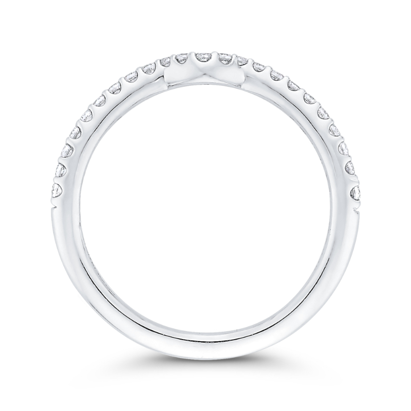 Round Diamond Half-Eternity Wedding Band in 14K White Gold