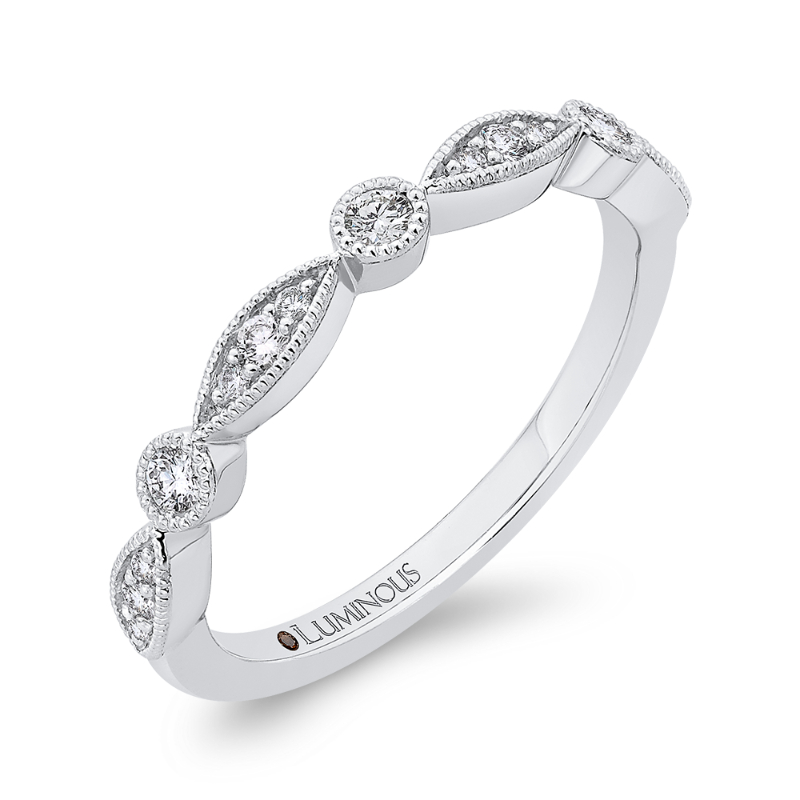 Round Diamond Wedding Band in 14K White Gold