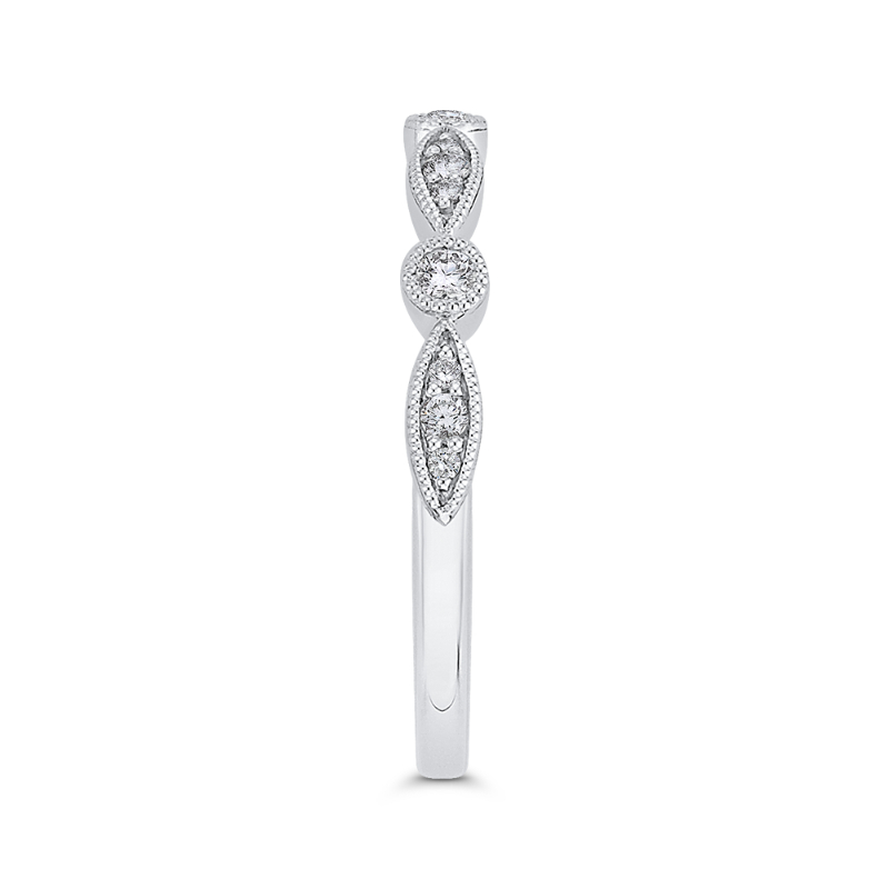 Round Diamond Wedding Band in 14K White Gold