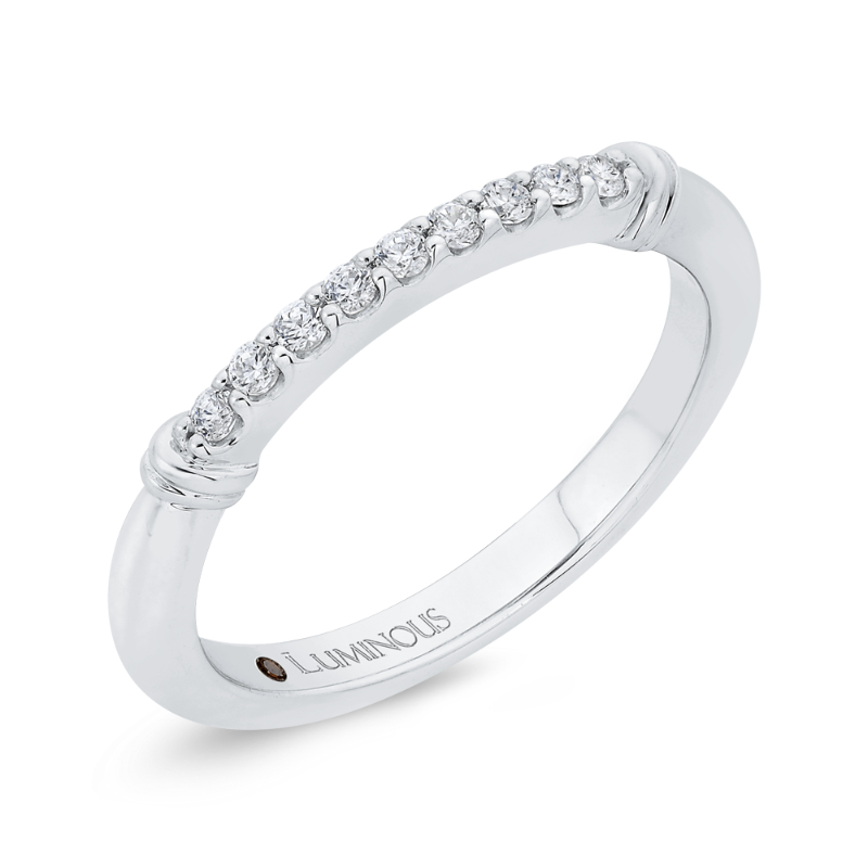 Round Diamond Wedding Band in 14K White Gold