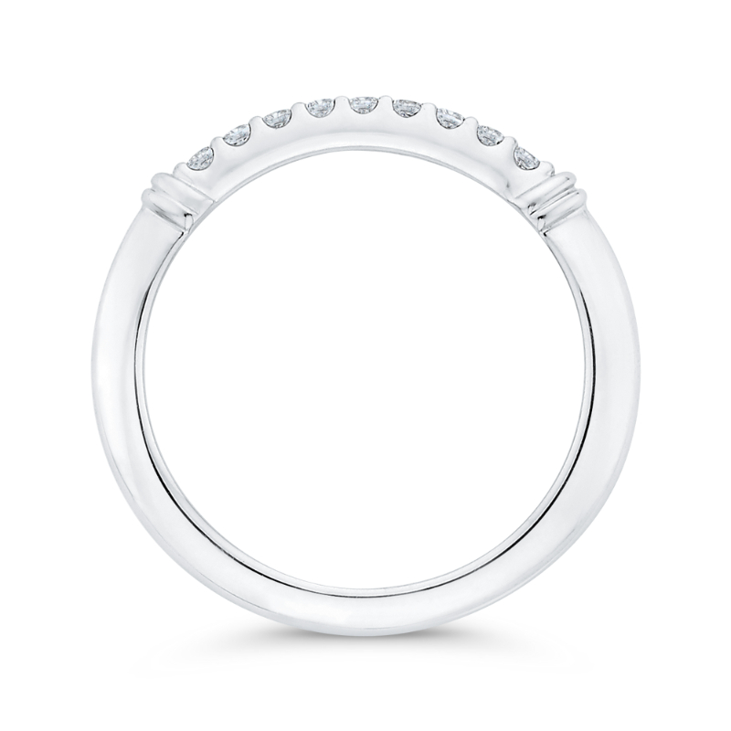 Round Diamond Wedding Band in 14K White Gold