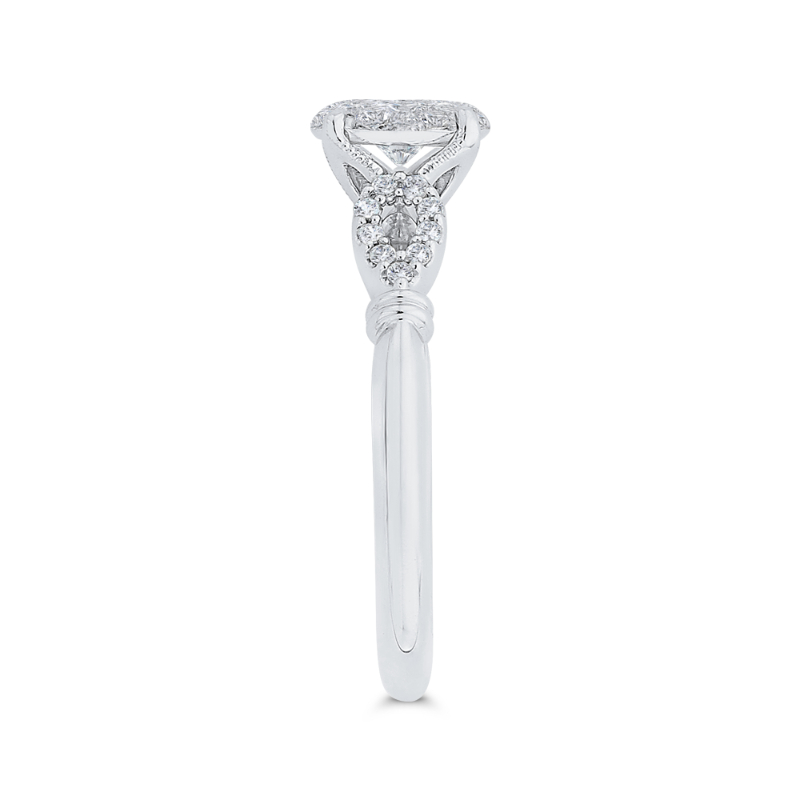 Round Diamond Engagement Ring in 14K White Gold