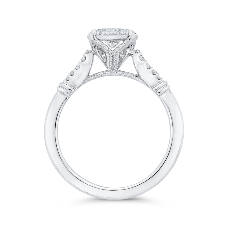 Round Diamond Engagement Ring in 14K White Gold