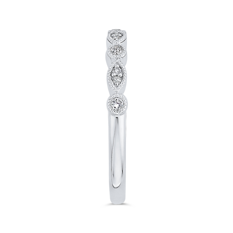 Round Diamond Half-Eternity Wedding Band in 14K White Gold