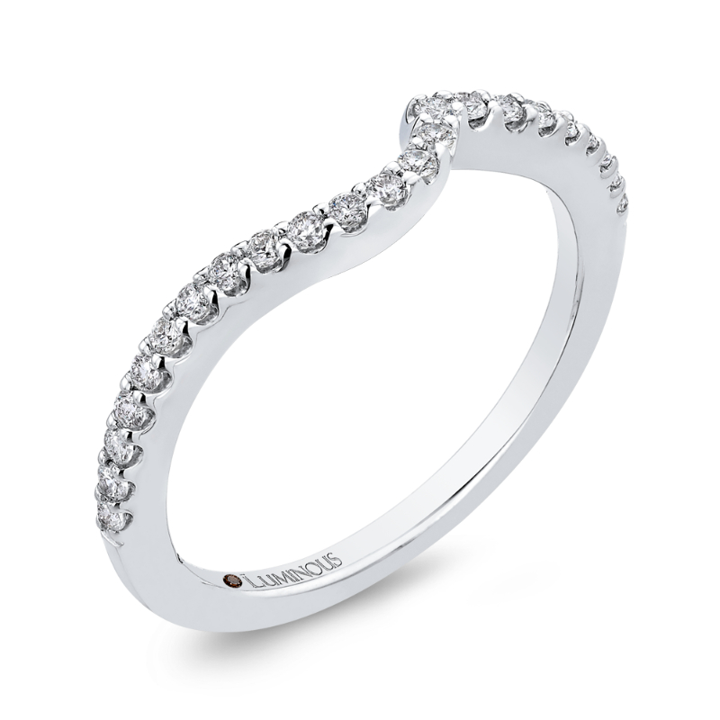 Round Diamond Half-Eternity Wedding Band in 14K White Gold