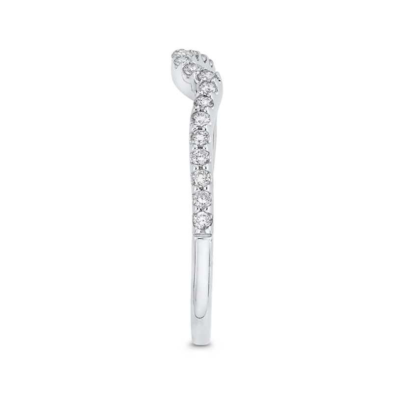 Round Diamond Half-Eternity Wedding Band in 14K White Gold