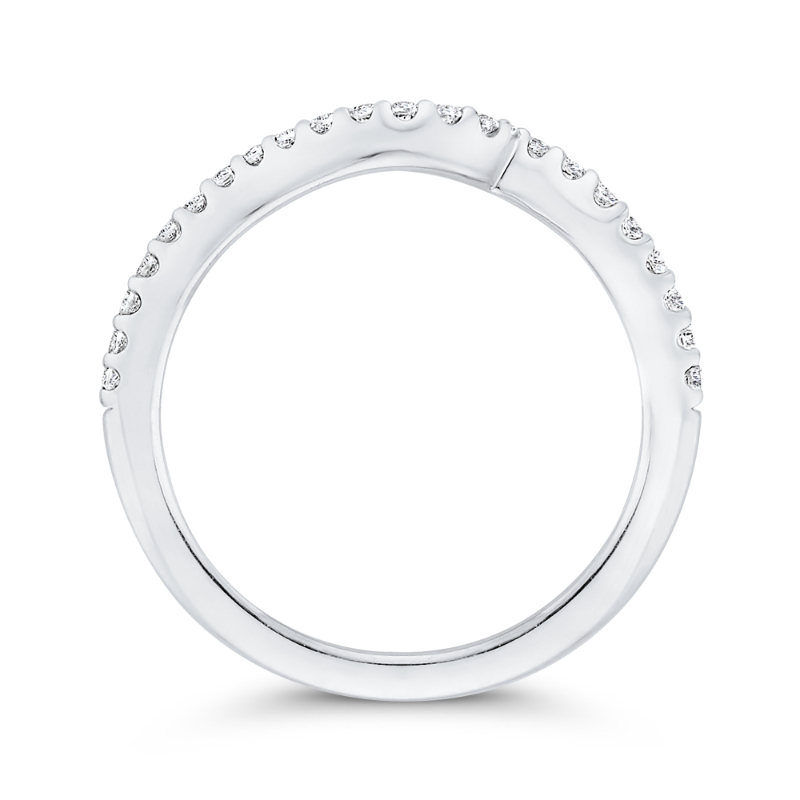 Round Diamond Half-Eternity Wedding Band in 14K White Gold