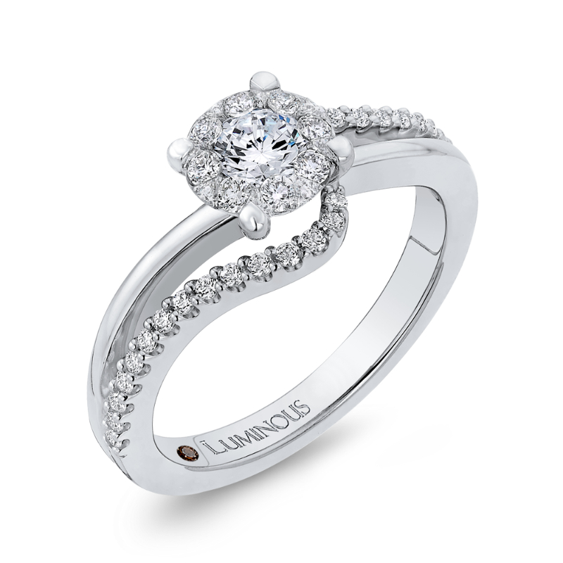Round Diamond Promise Engagement Ring in 14K White Gold