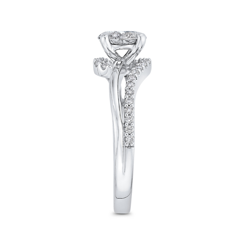 Round Diamond Promise Engagement Ring in 14K White Gold