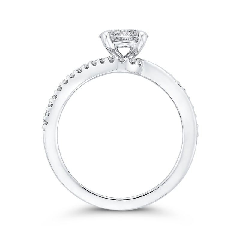 Round Diamond Promise Engagement Ring in 14K White Gold