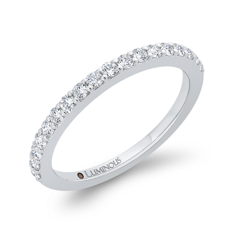 Half-Eternity Round Diamond Wedding Band in 14K White Gold