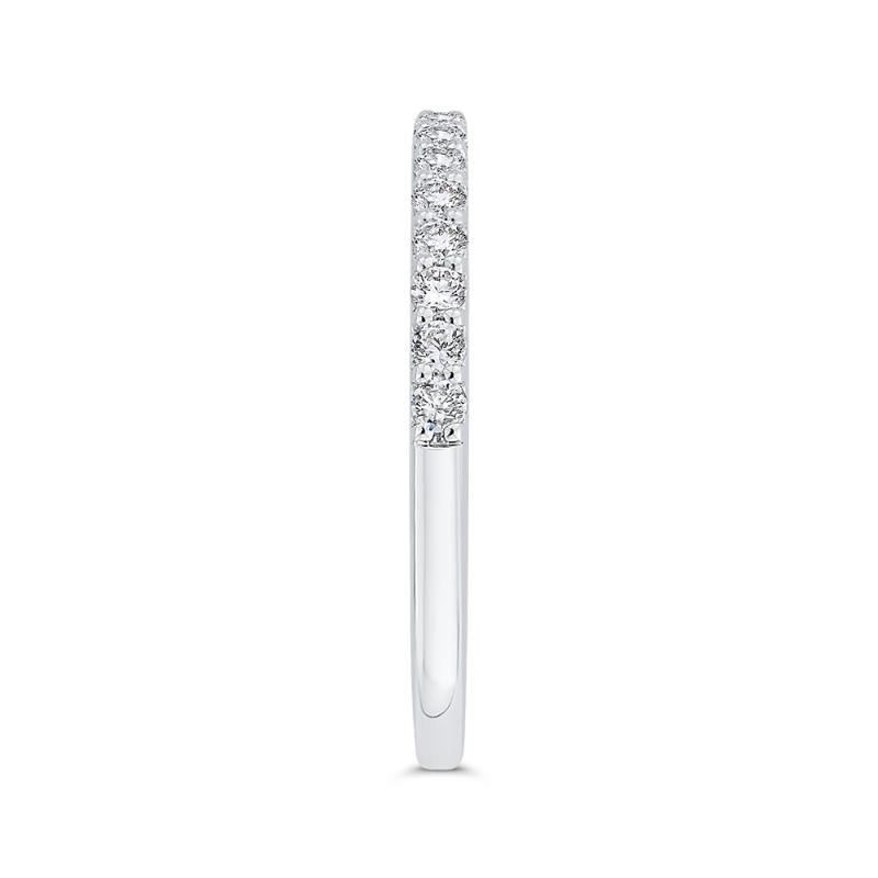 Half-Eternity Round Diamond Wedding Band in 14K White Gold