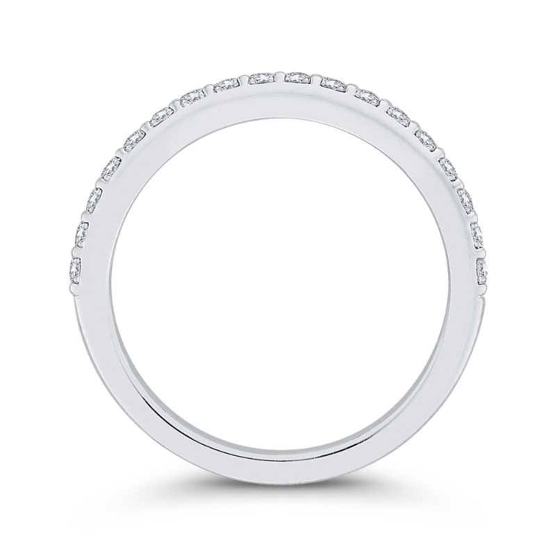 Half-Eternity Round Diamond Wedding Band in 14K White Gold