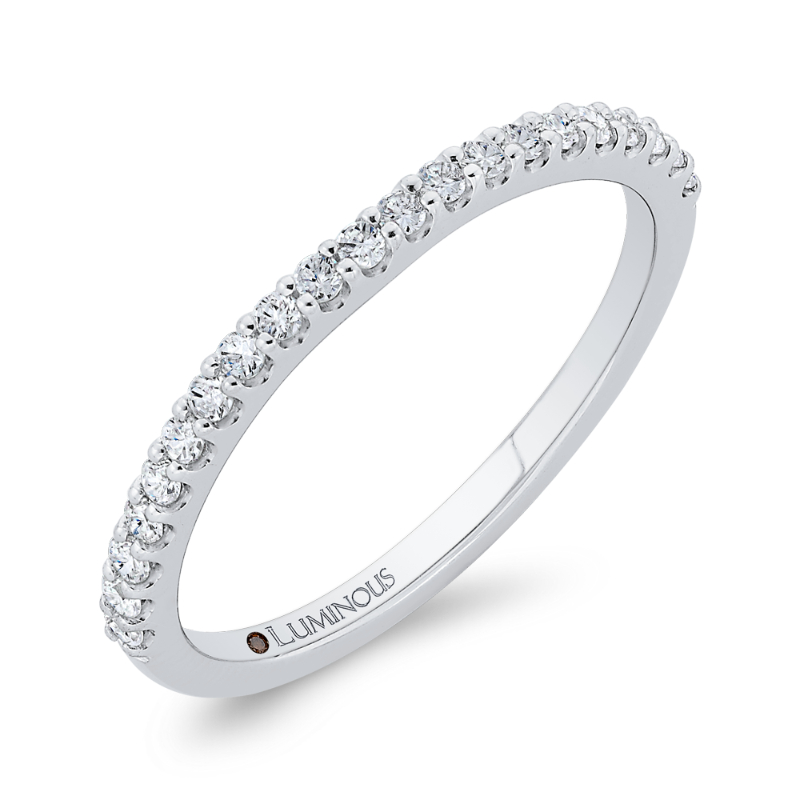 Half-Eternity Round Diamond Wedding Band in 14K White Gold