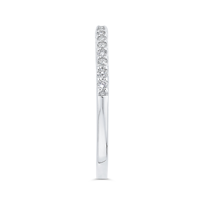 Half-Eternity Round Diamond Wedding Band in 14K White Gold