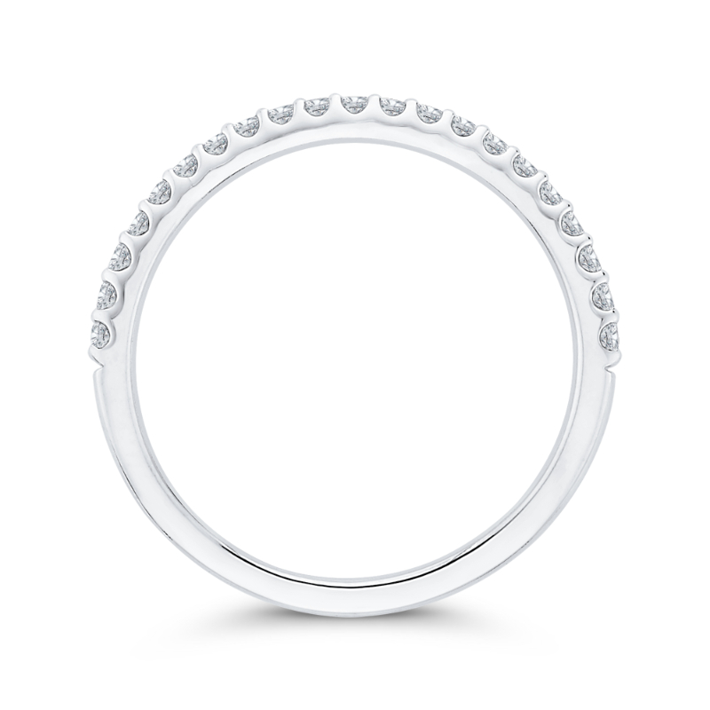 Half-Eternity Round Diamond Wedding Band in 14K White Gold