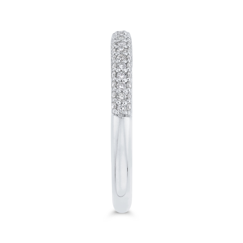 Round Diamond Half-Eternity Wedding Band in 14K White Gold