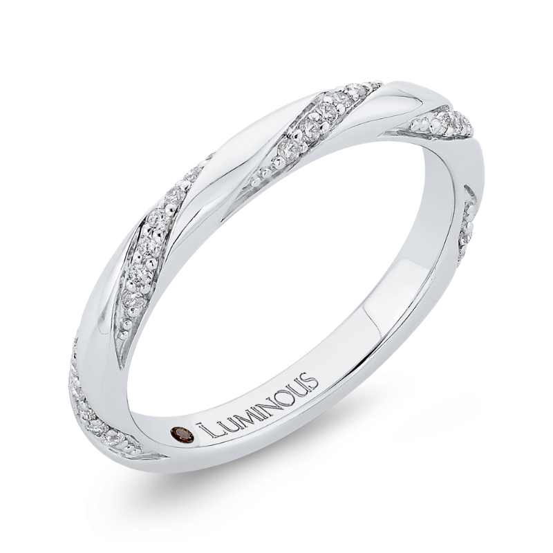 Round Diamond Wedding Band in 14K White Gold