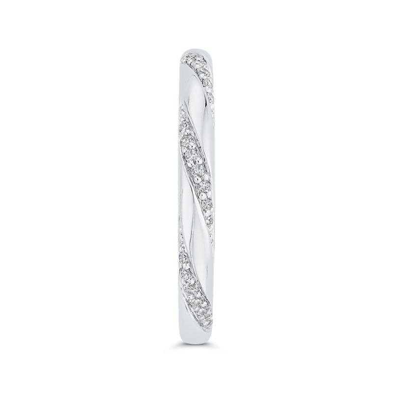 Round Diamond Wedding Band in 14K White Gold
