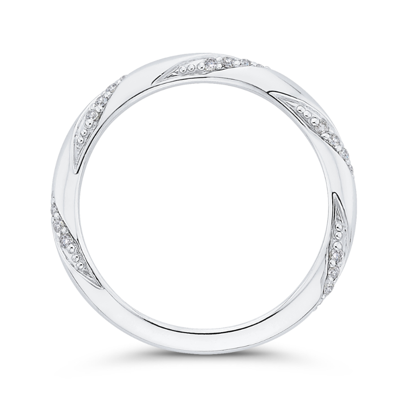 Round Diamond Wedding Band in 14K White Gold
