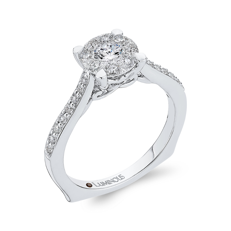 Round Diamond Engagement Ring in 14K White Gold