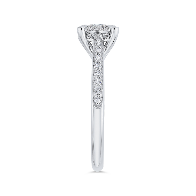 Round Diamond Engagement Ring in 14K White Gold