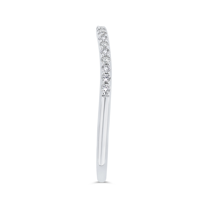 Euro Shank Round Diamond Half-Eternity Wedding Band in 14K White Gold