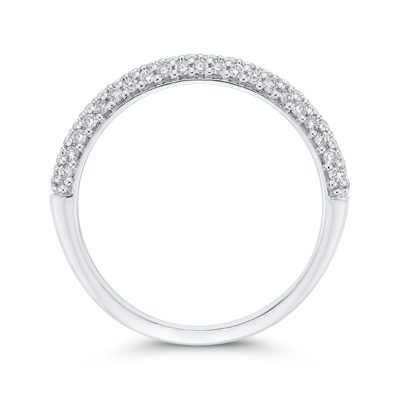 Round Diamond Half-Eternity Wedding Band in 14K White Gold