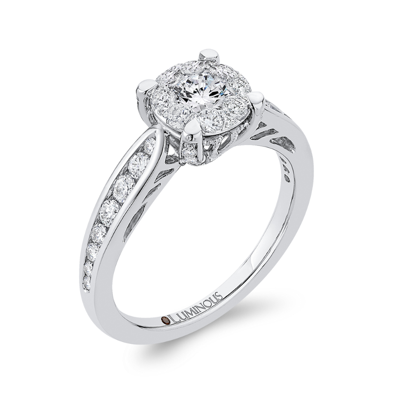 Round Diamond Engagement Ring in 14K White Gold