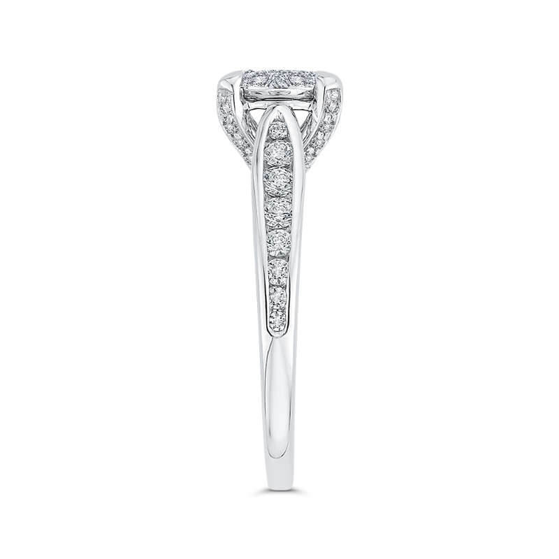 Round Diamond Engagement Ring in 14K White Gold