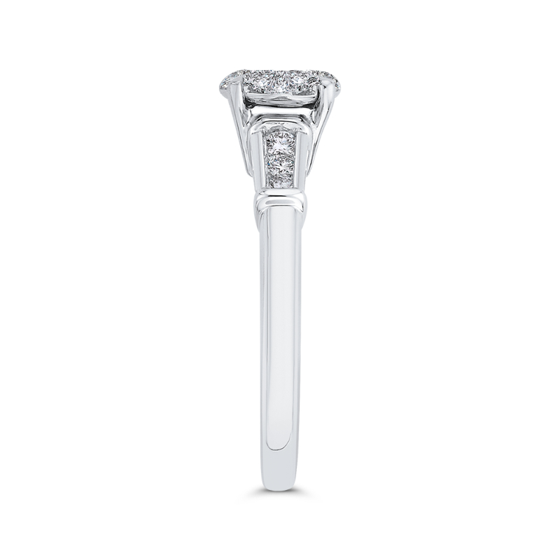 Round Diamond Engagement Ring in 14K White Gold