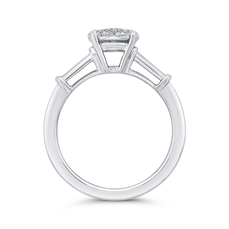 Round Diamond Engagement Ring in 14K White Gold