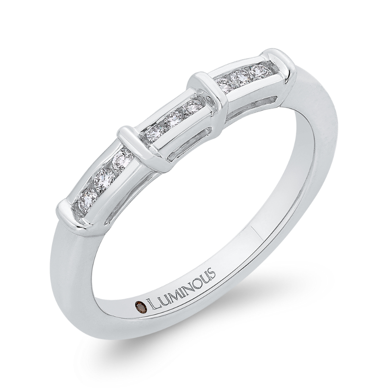 Round Diamond Wedding Band in 14K White Gold
