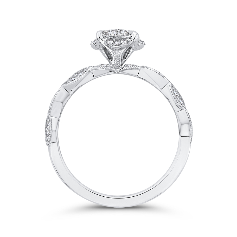 Round Diamond Engagement Ring in 14K White Gold