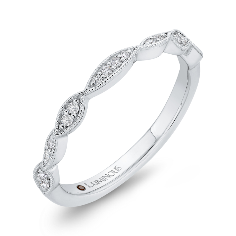 Half-Eternity Round Diamond Wedding Band in 14K White Gold