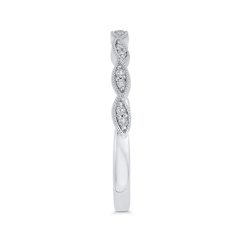 Half-Eternity Round Diamond Wedding Band in 14K White Gold