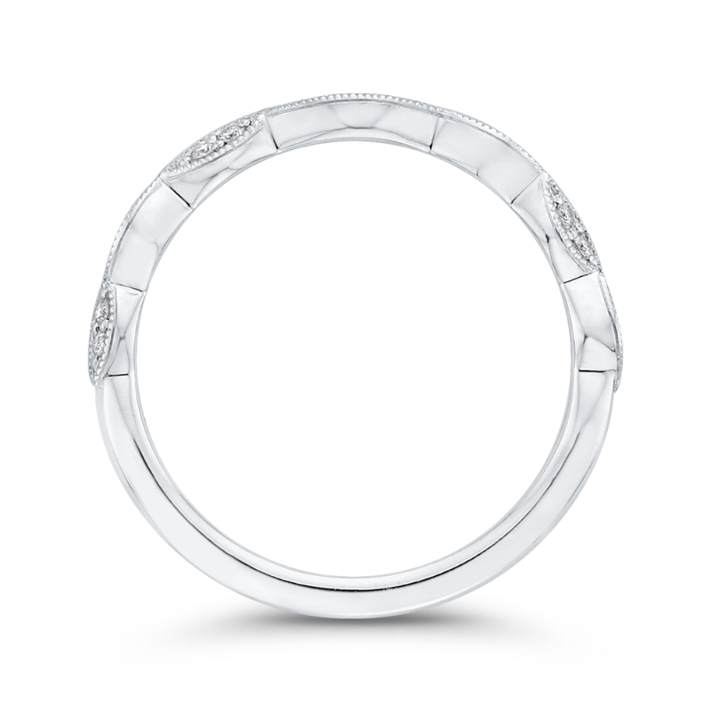 Half-Eternity Round Diamond Wedding Band in 14K White Gold