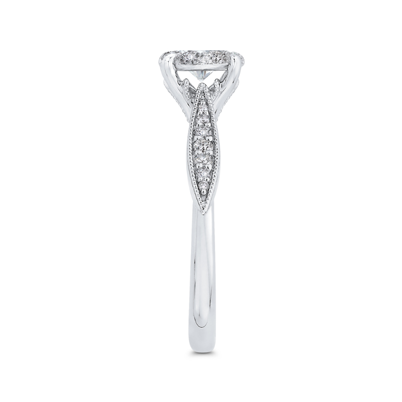 Round Diamond Engagement Ring in 14K White Gold