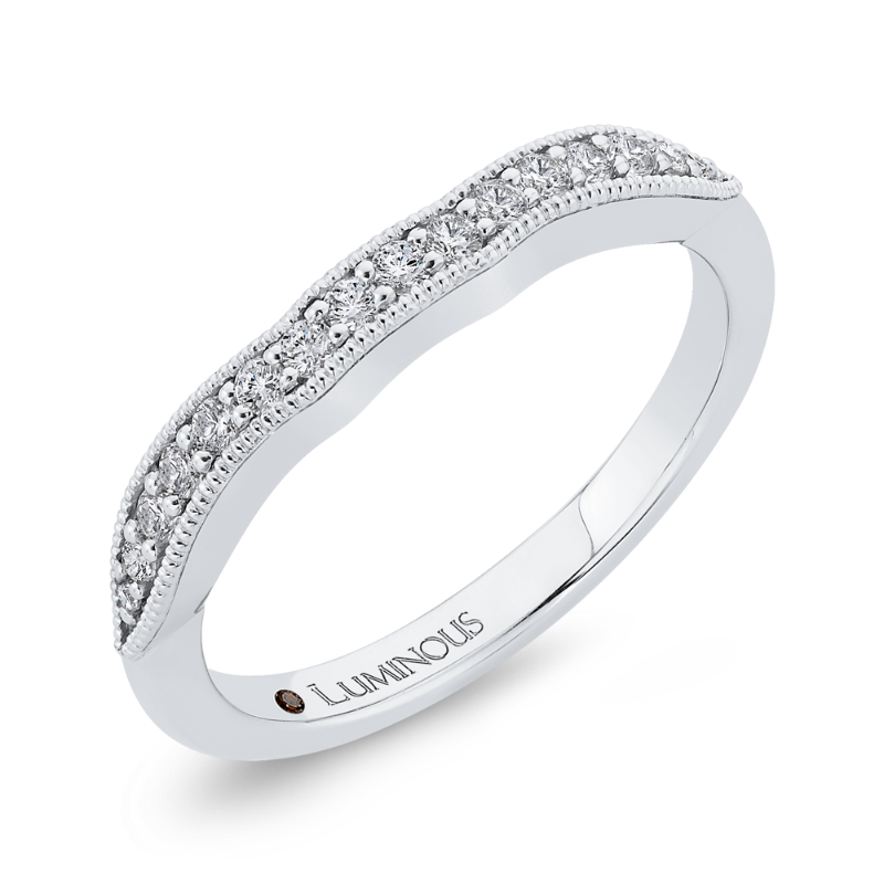 Round Diamond Wedding Band in 14K White Gold