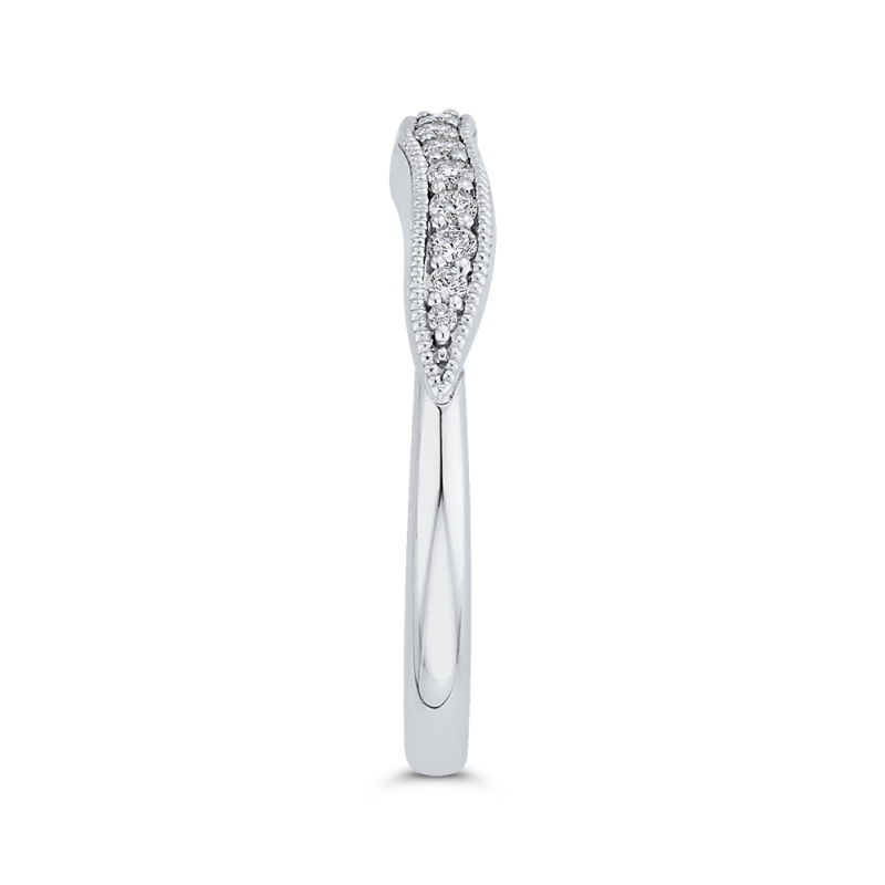 Round Diamond Wedding Band in 14K White Gold
