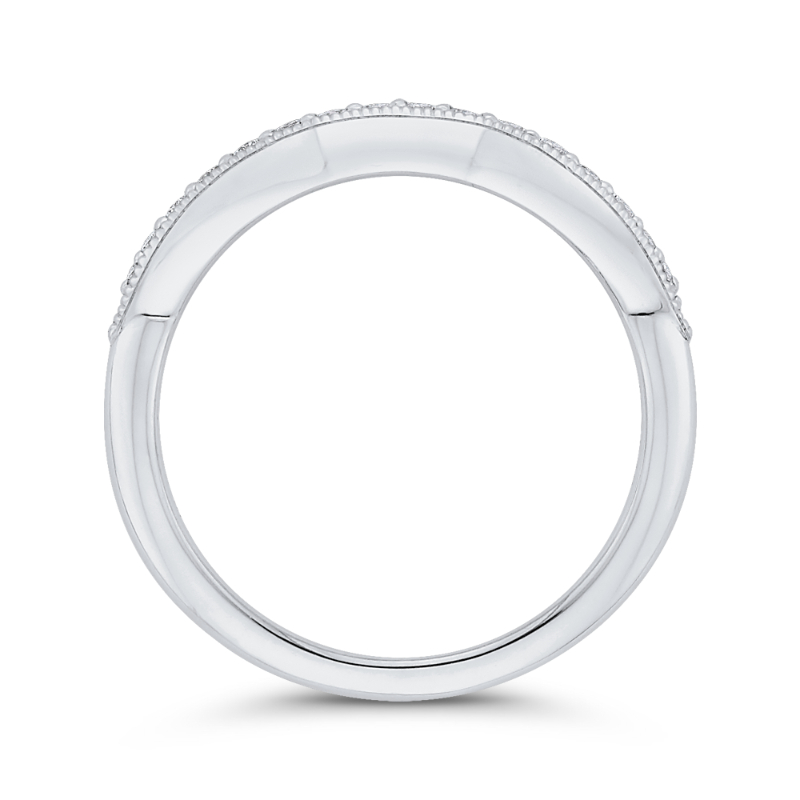 Round Diamond Wedding Band in 14K White Gold