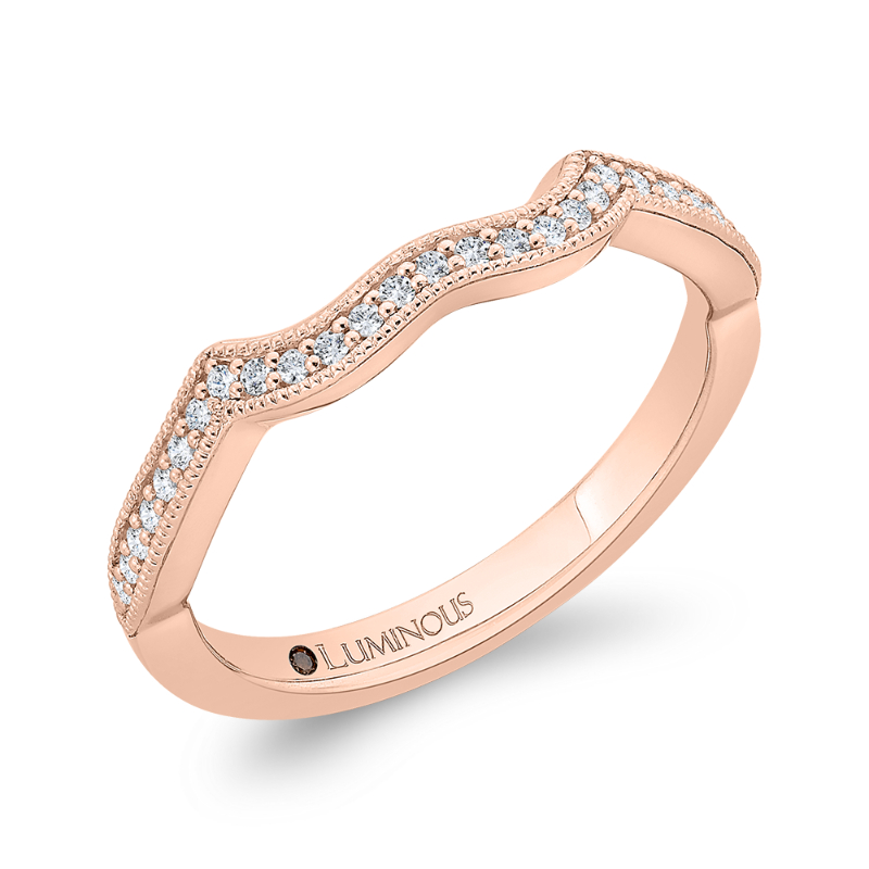 Round Half-Eternity Diamond Contour Wedding Band in 14K Rose Gold