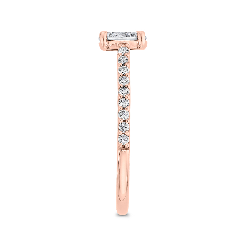 Round Diamond Engagement Ring in 14K Two Tone Gold