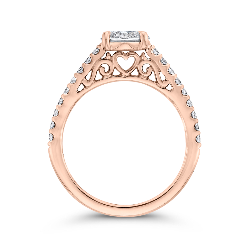 Round Diamond Engagement Ring in 14K Two Tone Gold