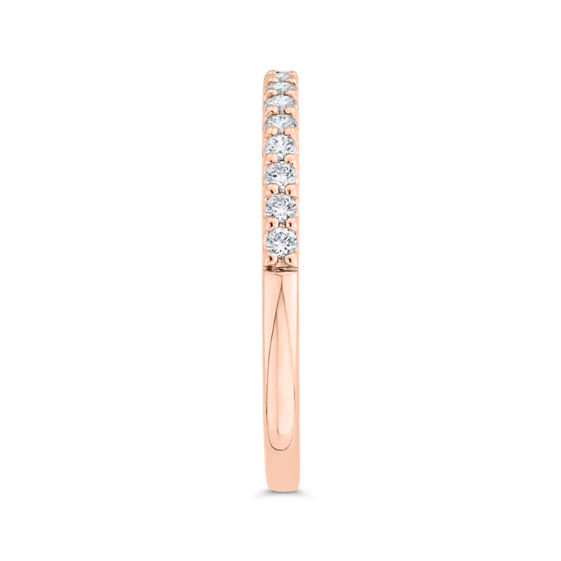 Round Diamond Half-Eternity Wedding Band in 14K Rose Gold