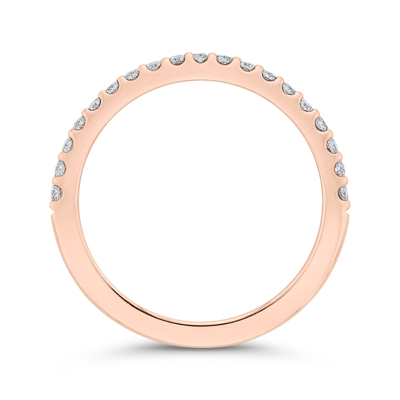 Round Diamond Half-Eternity Wedding Band in 14K Rose Gold
