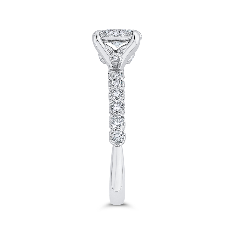 Round Diamond Engagement Ring in 14K White Gold