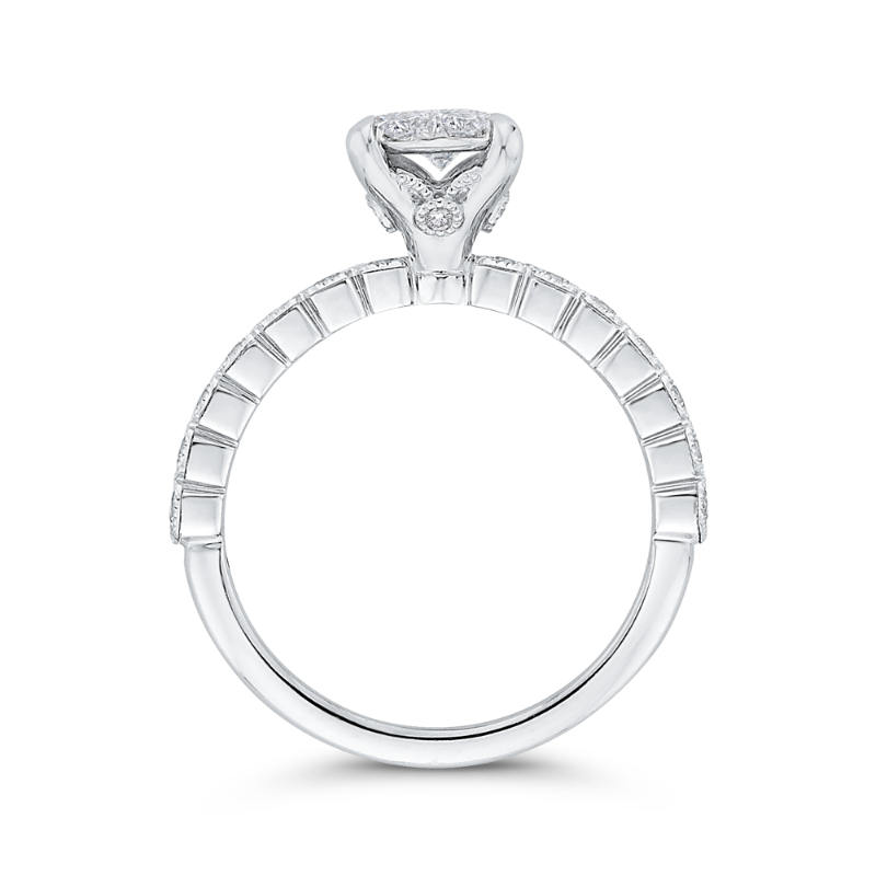 Round Diamond Engagement Ring in 14K White Gold