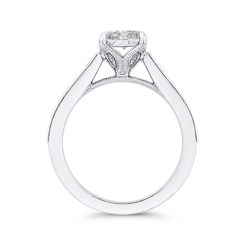Round Diamond Engagement Ring in 14K White Gold